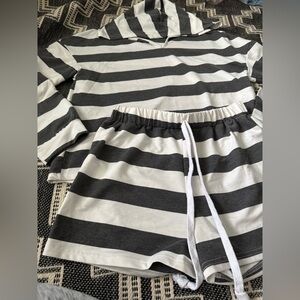 Striped Black and White Women's Shorts